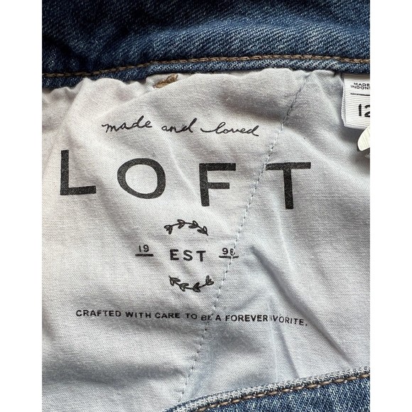 Loft Womens Size 12 Denim Button Down Mini Pencil Skirt Side and Back Po… - Picture 4 of 8